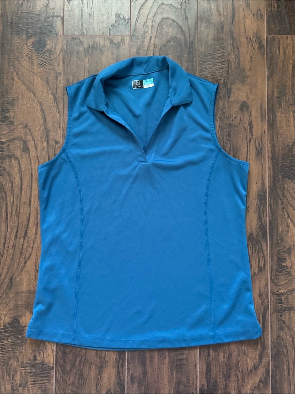 PGA TOUR Airflux Large Blue Sleeveless Golf Polo Shirt